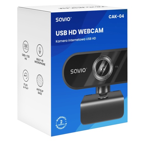 Kamera Internetowa SAVIO CAK-04 HD 720p Mikrofon USB 25 FPS