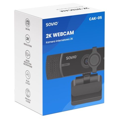Kamera Internetowa SAVIO CAK-05 2K 1440p Mikrofon USB 30 FPS