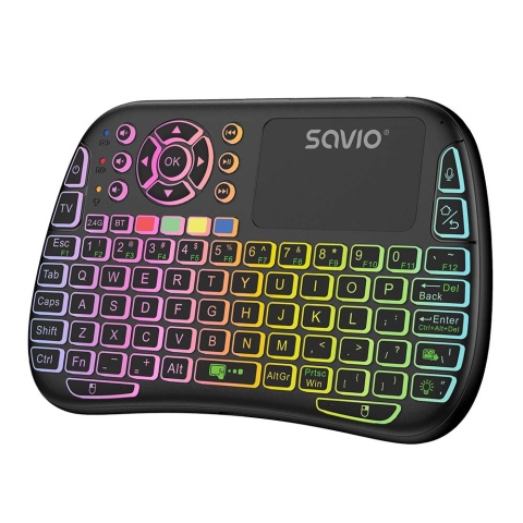 Klawiatura Bezprzewodowa SAVIO KW-04 ARGB Touchpad Bluetooth 5.2 2.4 GHz
