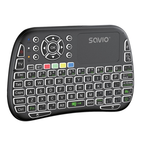 Klawiatura Bezprzewodowa SAVIO KW-04 ARGB Touchpad Bluetooth 5.2 2.4 GHz