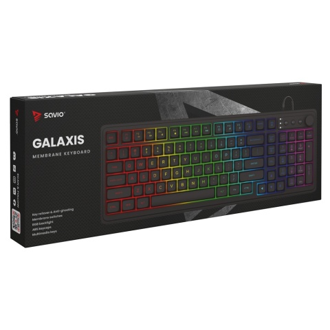Klawiatura Gamingowa SAVIO GALAXIS Membranowa RGB Anti-Ghosting USB
