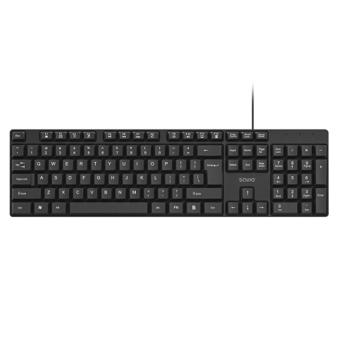 Klawiatura Przewodowa SAVIO KB-01 USB-A 104 Klawisze Slim Czarna