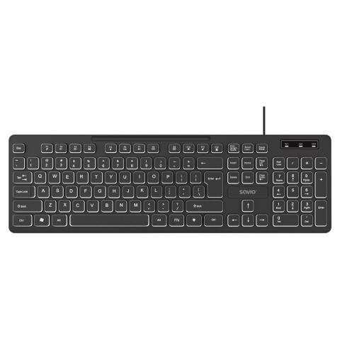 Klawiatura Przewodowa SAVIO KB-04 Podświetlana LED USB 104 Klawisze
