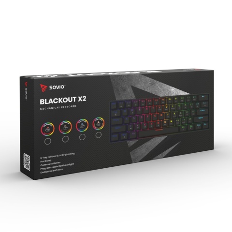 Klawiatura mechaniczna Savio Blakout X2 Blue Outemu Hot Swap