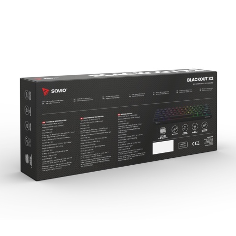 Klawiatura mechaniczna Savio Blakout X2 Blue Outemu Hot Swap