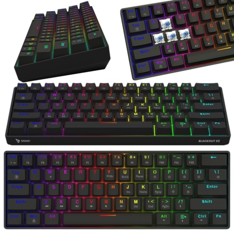 Klawiatura mechaniczna Savio Blakout X2 Blue Outemu Hot Swap