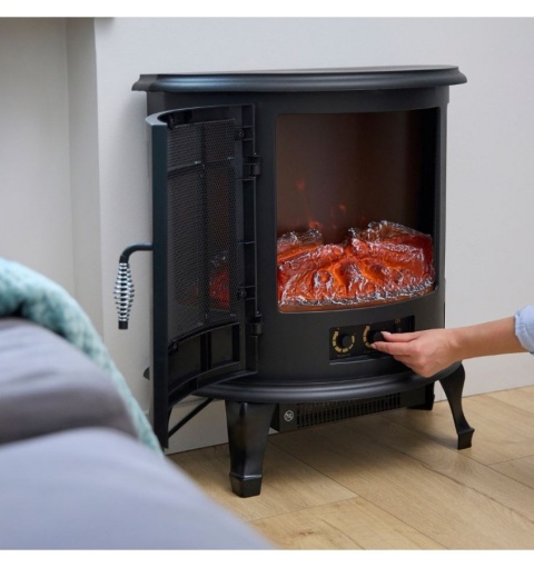 Kominek Elektryczny MPM MEK-03 1950W Termostat Efekt Płomienia Czarny