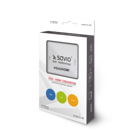 Konwerter SAVIO CL-110 VGA na HDMI Full HD 1080p 60Hz Audio