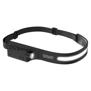 Latarka Czołowa LED SAVIO FL-02 350 lm 80 m COB XPE Czujnik Ruchu