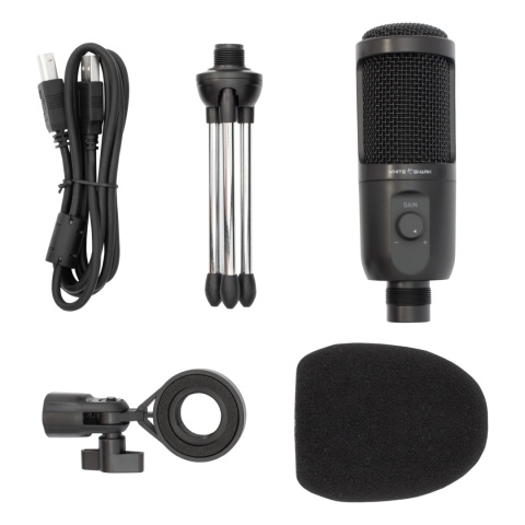 Mikrofon Pojemnościowy White Shark TAUS USB Kardioidalny 24 bit 192 kHz