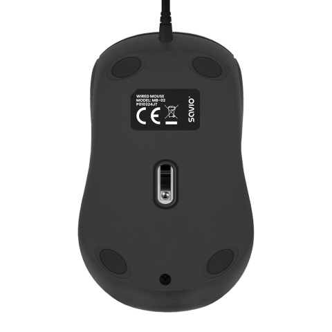 Mysz Przewodowa SAVIO MB-02 Optyczna 1200 DPI USB-A Czarna