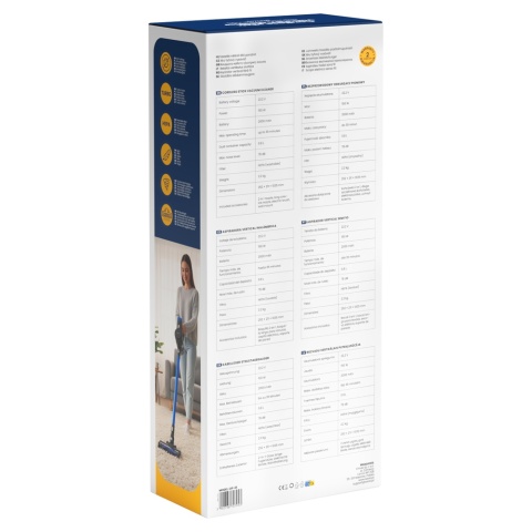 Odkurzacz Pionowy Bezprzewodowy SAVIO OP-01 150 W HEPA LED 35 min