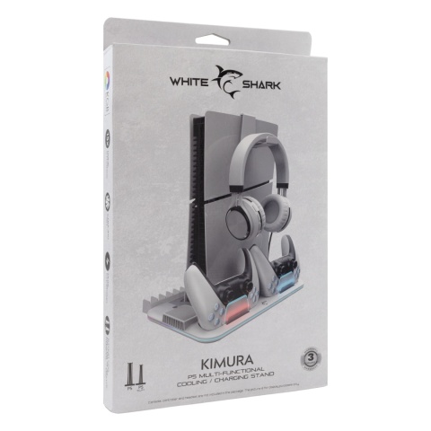 Podstawka Chłodząca White Shark KIMURA-2 do PS5 Ładowarka 2 Padów