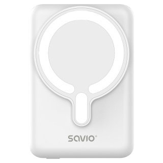 Powerbank Magnetyczny SAVIO BA-13 10000 mAh 20W USB-C 15W Indukcja biały