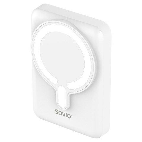 Powerbank Magnetyczny SAVIO BA-13 10000 mAh 20W USB-C 15W Indukcja biały