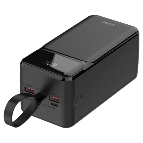 Powerbank SAVIO BA-14 50000 mAh 20W USB-C USB-A Szybkie Ładowanie Czarny
