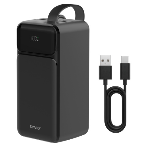 Powerbank SAVIO BA-14 50000 mAh 20W USB-C USB-A Szybkie Ładowanie Czarny