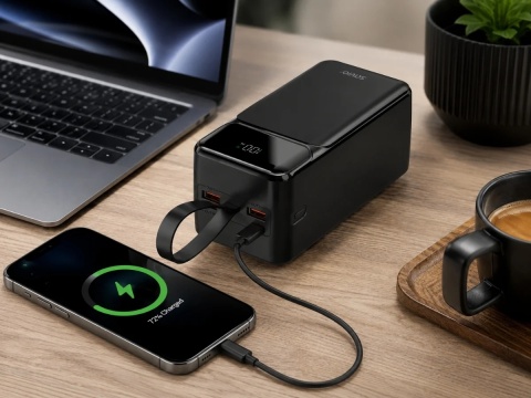 Powerbank SAVIO BA-14 50000 mAh 20W USB-C USB-A Szybkie Ładowanie Czarny