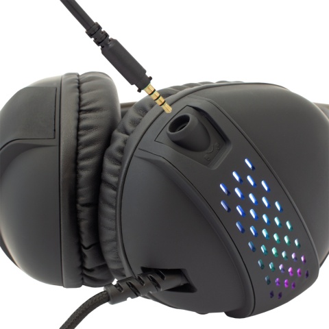 Słuchawki Gamingowe White Shark OX Mikrofon RGB 50 mm Czarne PC/PS4/PS5/MAC