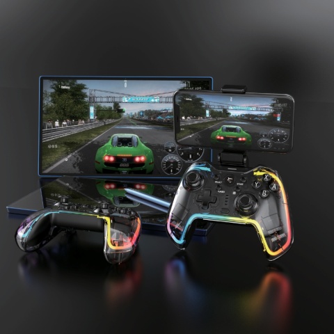 Gamepad Bezprzewodowy White Shark PRAETORIAN Bluetooth RGB PC PS4 Switch