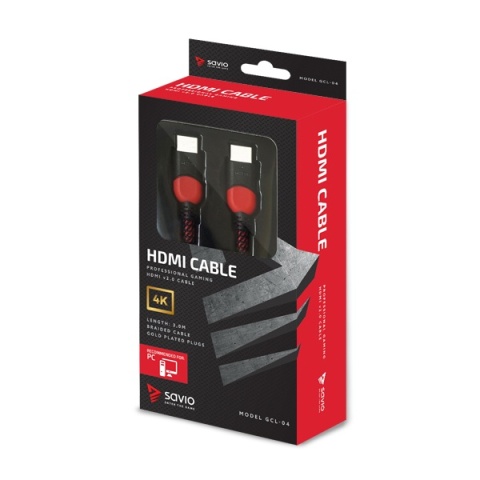 Kabel HDMI 2.0 SAVIO GCL-04 3 m 4K 60 Hz Full HD 240 Hz HDR