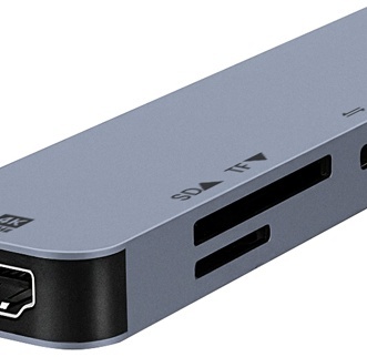 Hub USB-C SAVIO AK-82 7w1 HDMI 4K Power Delivery Czytnik SD microSD