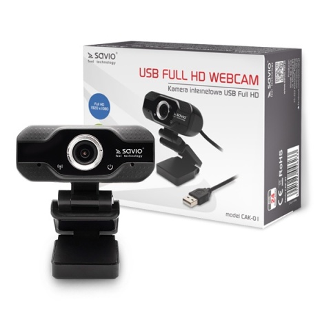 Kamera Internetowa SAVIO CAK-01 Full HD 1080p Mikrofon USB 30 FPS