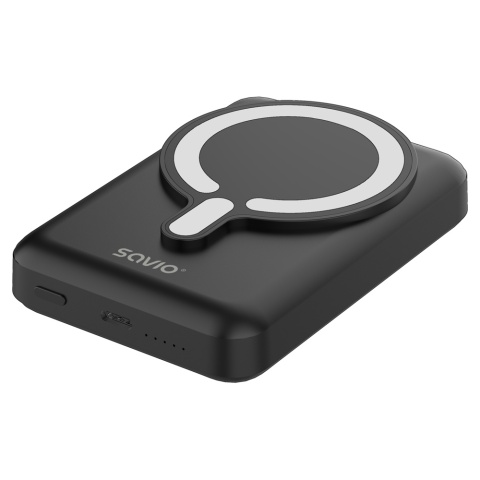 Powerbank Magnetyczny SAVIO BA-12 10000 mAh 20W USB-C 15W Indukcja Czarny