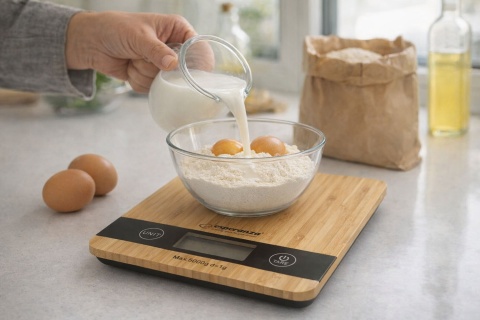 Waga Kuchenna Esperanza Bamboo EKS005 5 kg 1 g Bambus LCD Tara