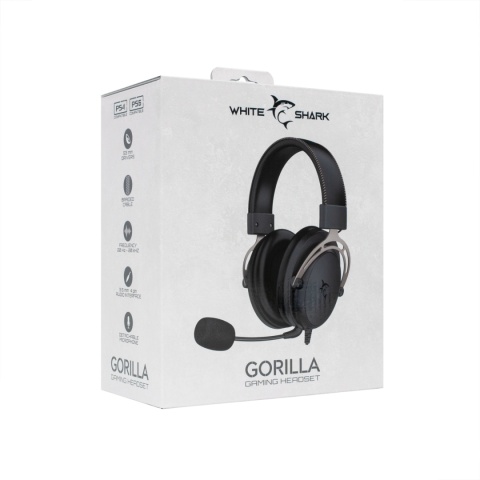 Słuchawki Gamingowe White Shark GORILLA Mikrofon 53 mm Czarno-Szare