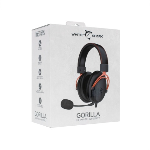 Słuchawki Gamingowe White Shark GORILLA Mikrofon 53 mm Czarno-czerwone
