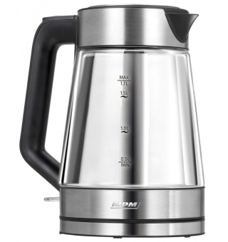 Czajnik Szklany MPM MCZ-122 1,7L 2200W Podświetlany Inox 360°