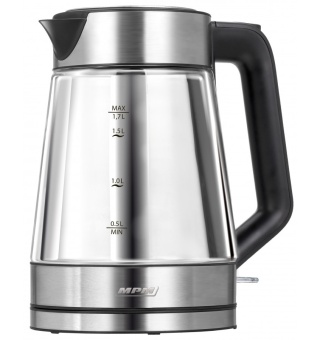 Czajnik Szklany MPM MCZ-122 1,7L 2200W Podświetlany Inox 360°