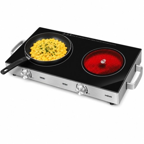 Kuchenka Ceramiczna Dwupalnikowa MPM MKE-23 2800W HiLight Stal Nierdzewna