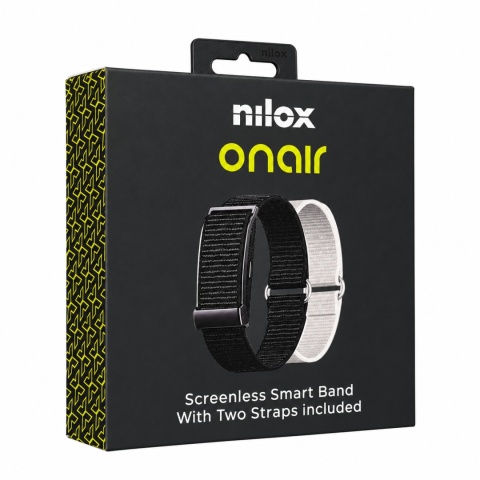 Opaska sportowa bez ekranu Nilox Onair IP68 24/7 SpO₂ sen 2 paski Czarny / Szary