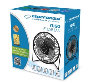 Wentylator USB Esperanza EA149K biurkowy mini 6" cichy przenośny regulacja kąta