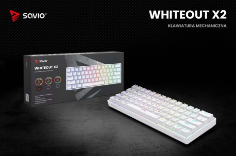 Klawiatura mechaniczna savio whiteout x2 red