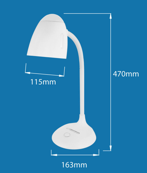 ESPERANZA LAMPKA BIURKOWA E27 ELECTRA BIAŁA ELD110W