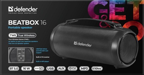 GŁOŚNIK DEFENDER BEATBOX 16 BLUETOOTH 16W