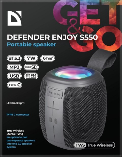 GŁOŚNIK DEFENDER ENJOY S550 BLUETOOTH CZARNY