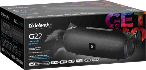 GŁOŚNIK DEFENDER G22 BLUETOOTH 20W BT/FM/TF/USB/AUX/TWS