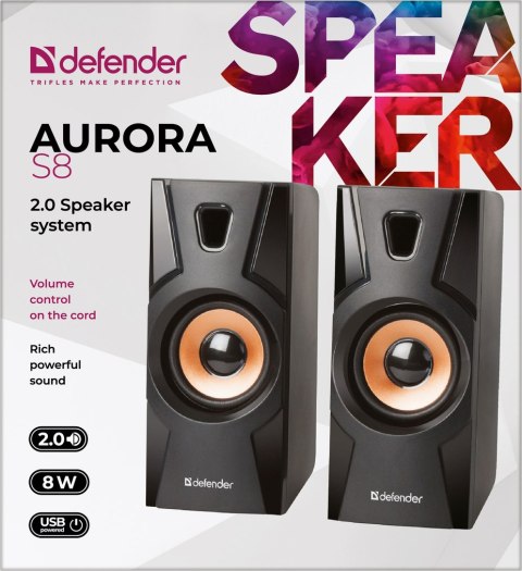 GŁOŚNIKI DEFENDER AURORA S8 2.0 8W USB