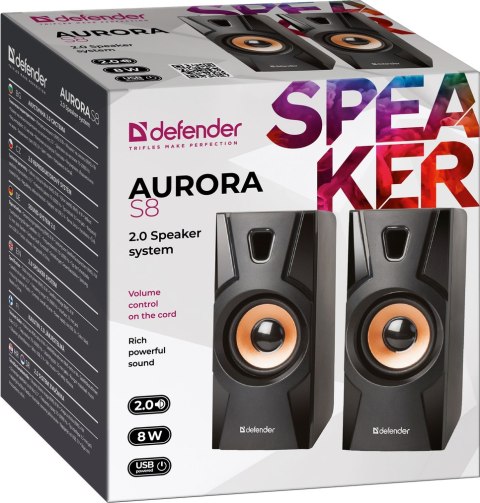 GŁOŚNIKI DEFENDER AURORA S8 2.0 8W USB