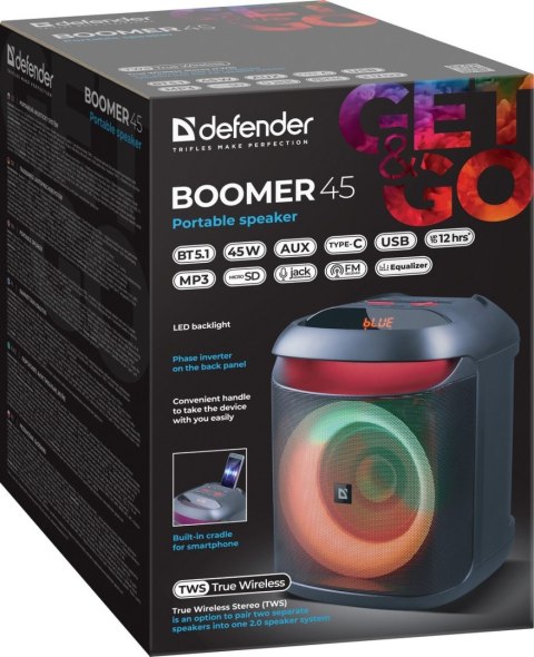 GŁOŚNIK DEFENDER BOOMER 45 BLUETOOTH 45W