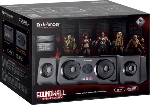 GŁOŚNIKI DEFENDER SOUNDWALL 2.1 16W