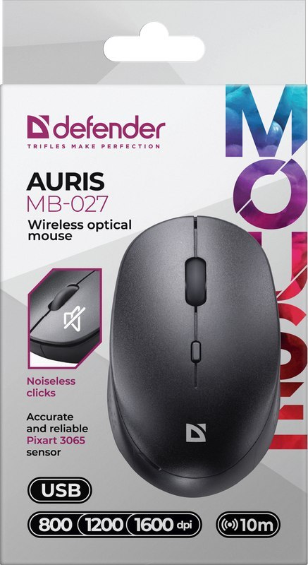 MYSZ DEFENDER AURIS MB-027 RF SILENT CZARNA OPTICAL