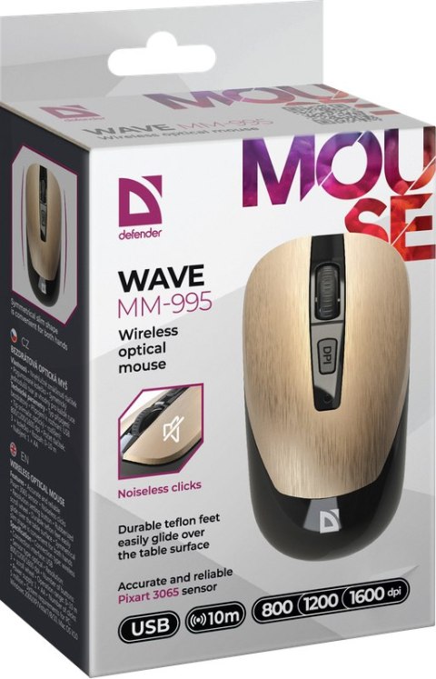 MYSZ DEFENDER WAVE MM-995 RF SILENT BRĄZOWA OPTICAL