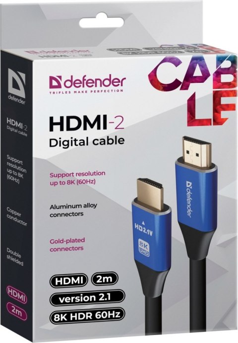 KABEL DEFENDER HDMI-HDMI 2,0m M/M v2.1 8K