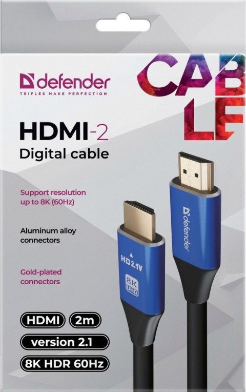 KABEL DEFENDER HDMI-HDMI 2,0m M/M v2.1 8K