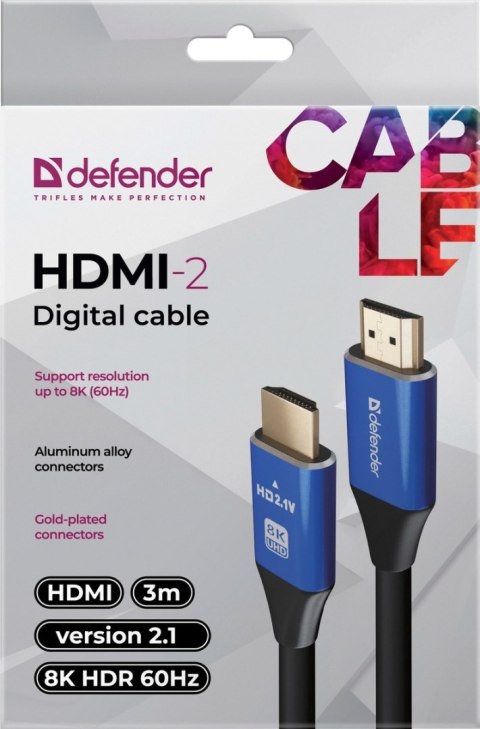 KABEL DEFENDER HDMI-HDMI 3,0m M/M v2.1 8K